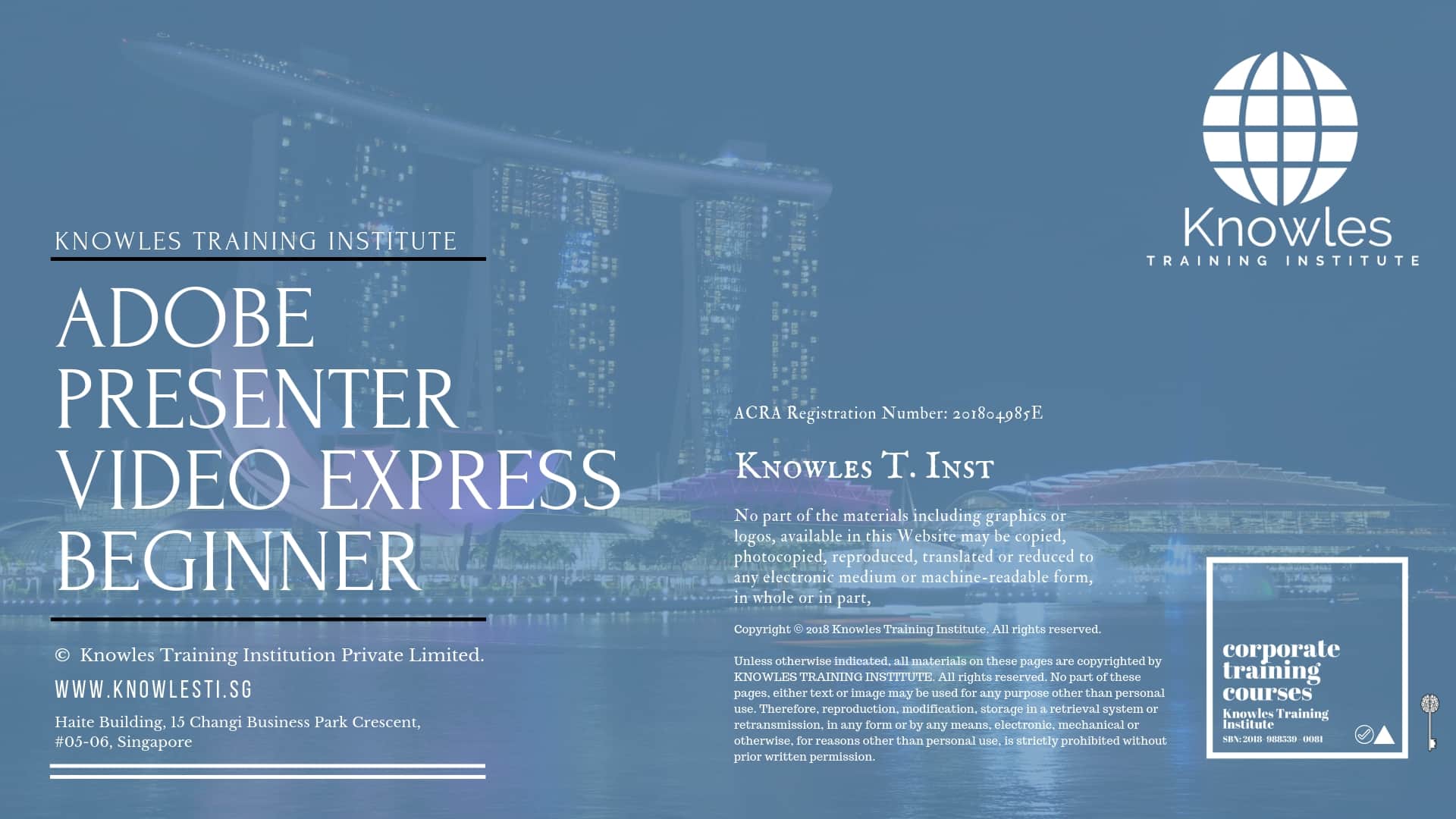 Adobe Presenter Video Express Beginner Training Course in Singapore