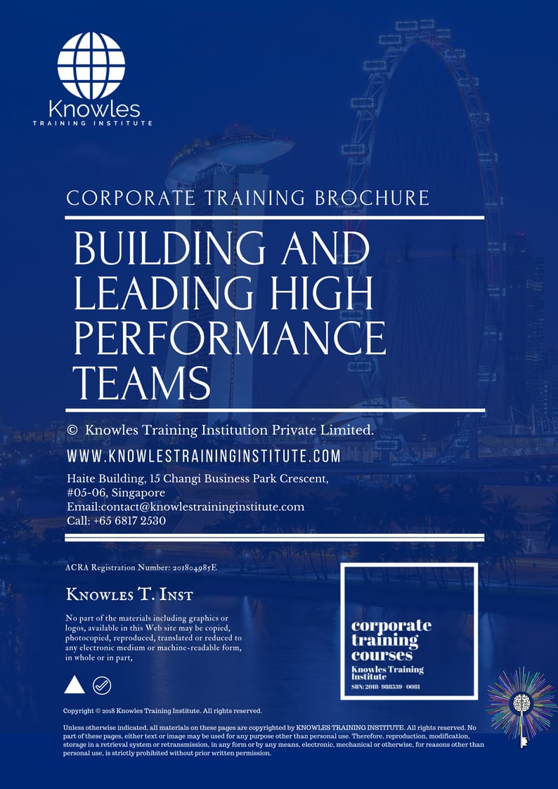 Building And Leading High Performance Teams Training Course Brochure