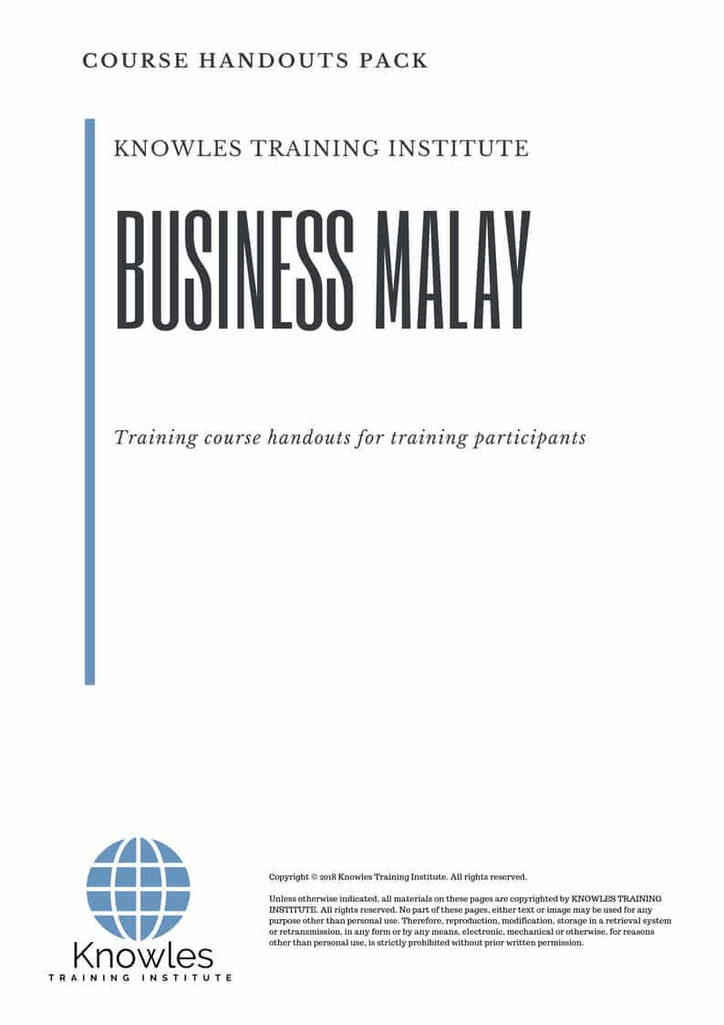 Business Malay Course Handouts