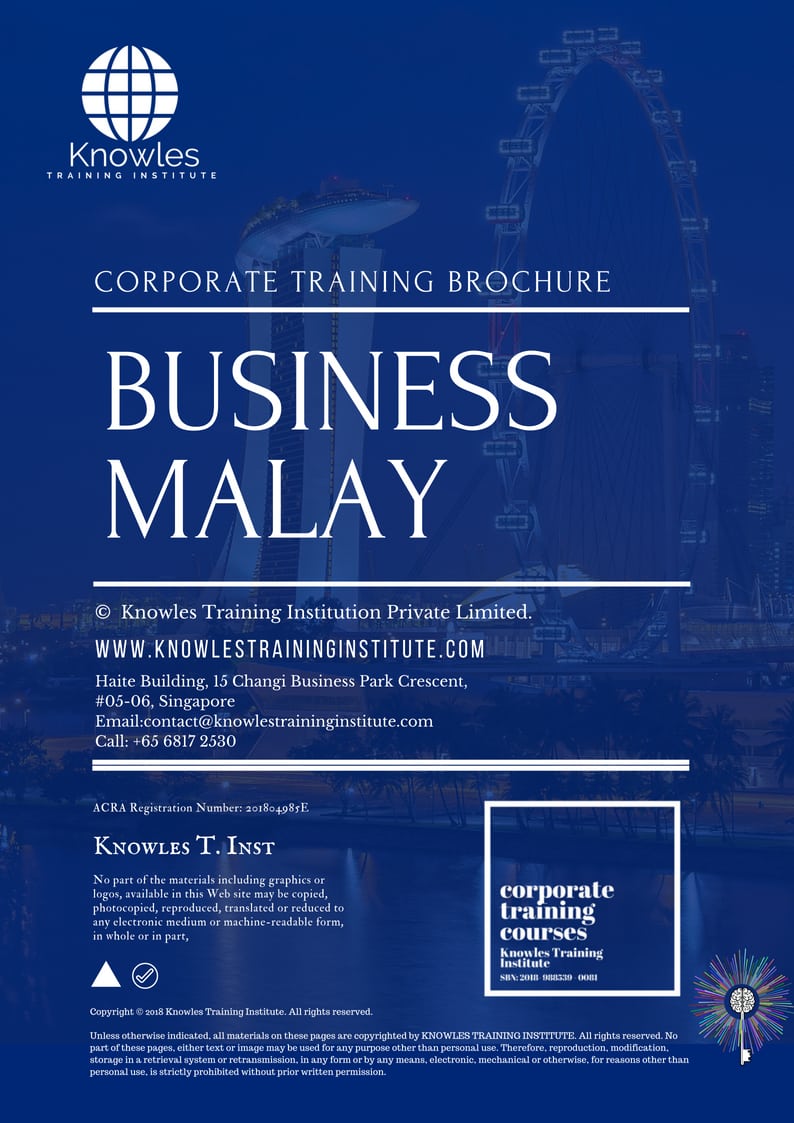 Business Malay Training Course Brochure
