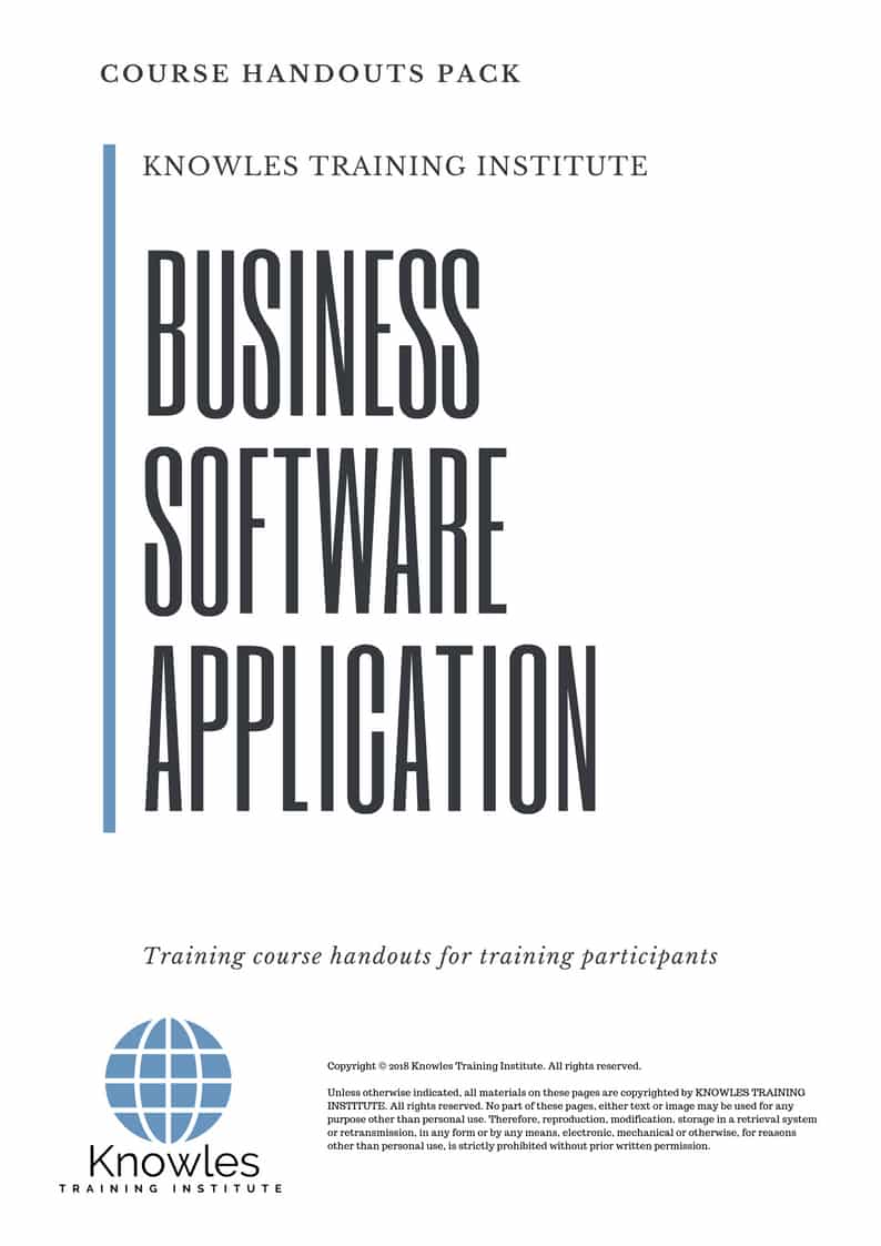 Business Software Application Course Handouts