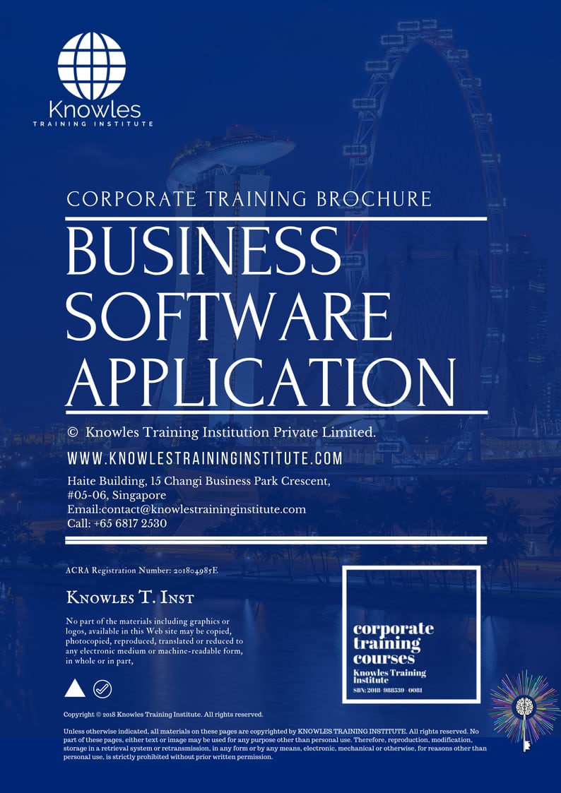 Business Software Application Training Course Brochure