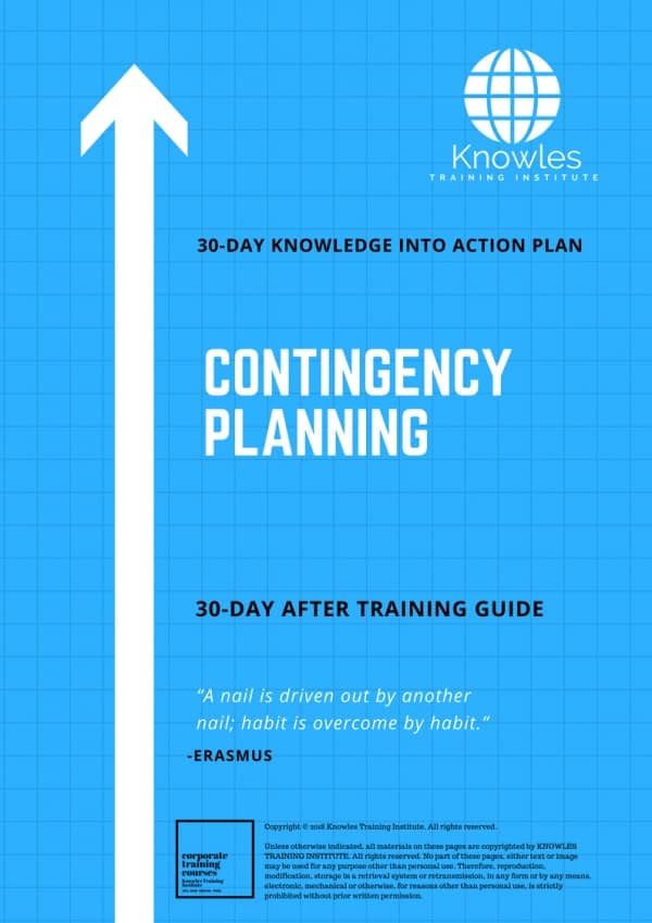 Contingency Planning Training Course In Singapore Training Courses