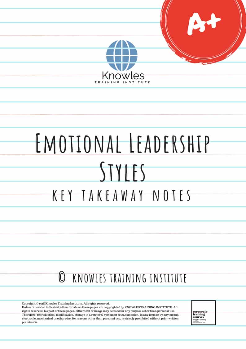 Emotional Leadership Styles Training Course Key Takeaways Notes