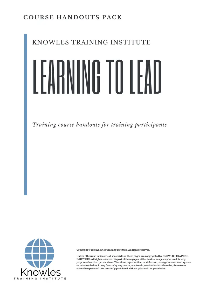 Learning To Lead Training Course