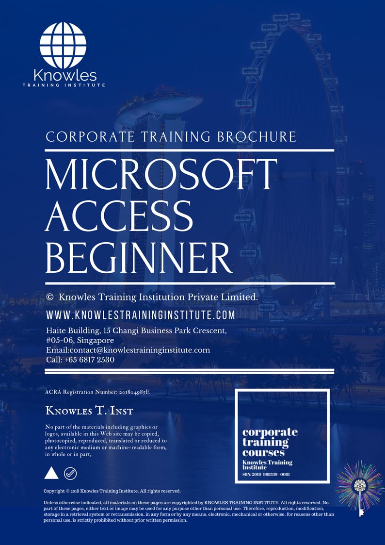 Microsoft Access Beginner Training Course Brochure