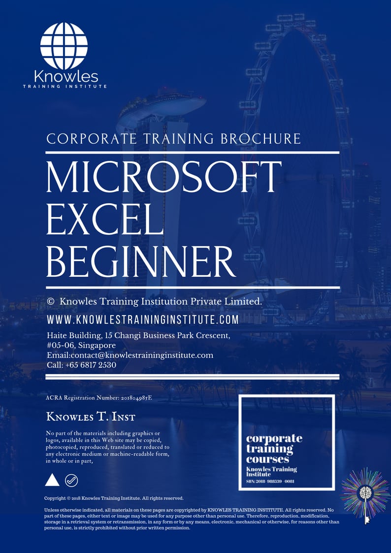 Microsoft Excel Beginner Training Course Brochure