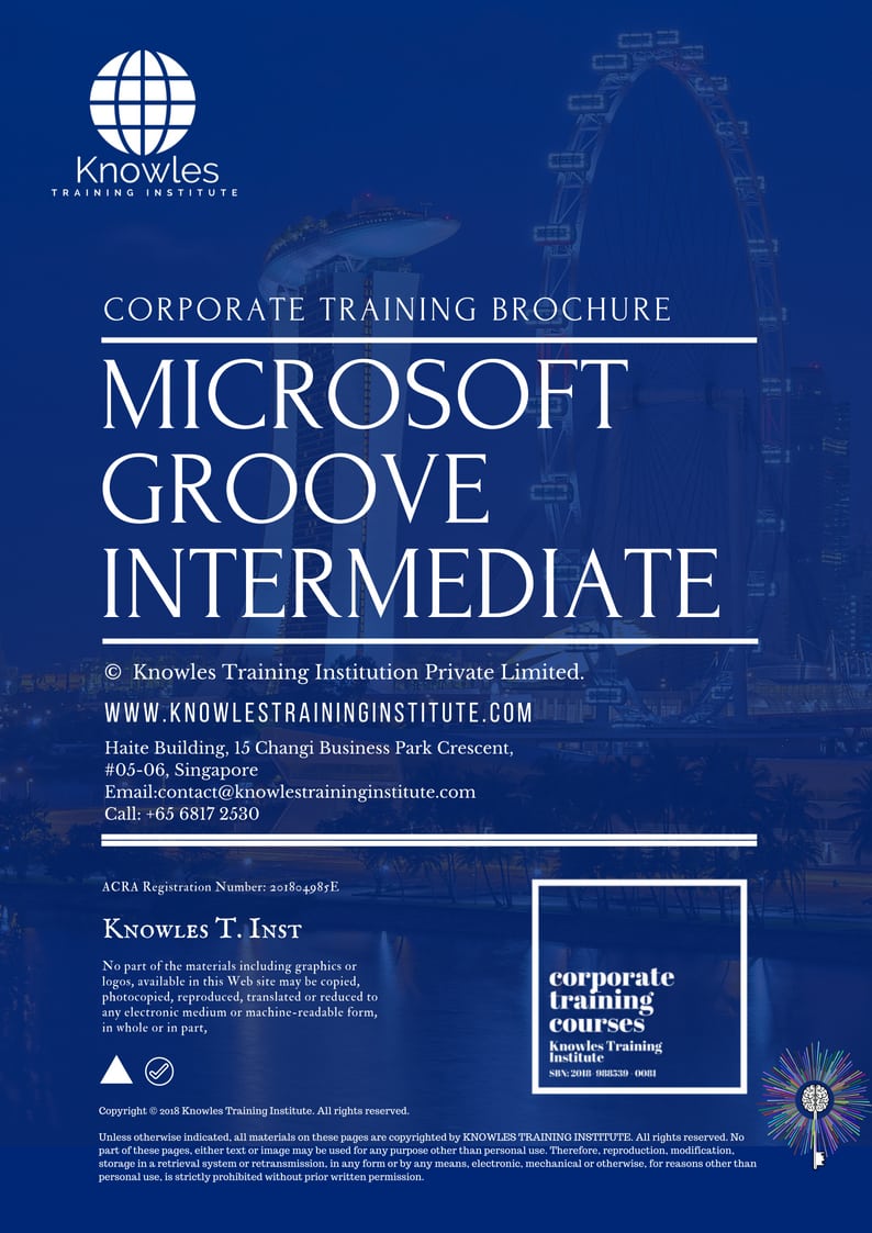 Microsoft Groove Intermediate Training Course Brochure