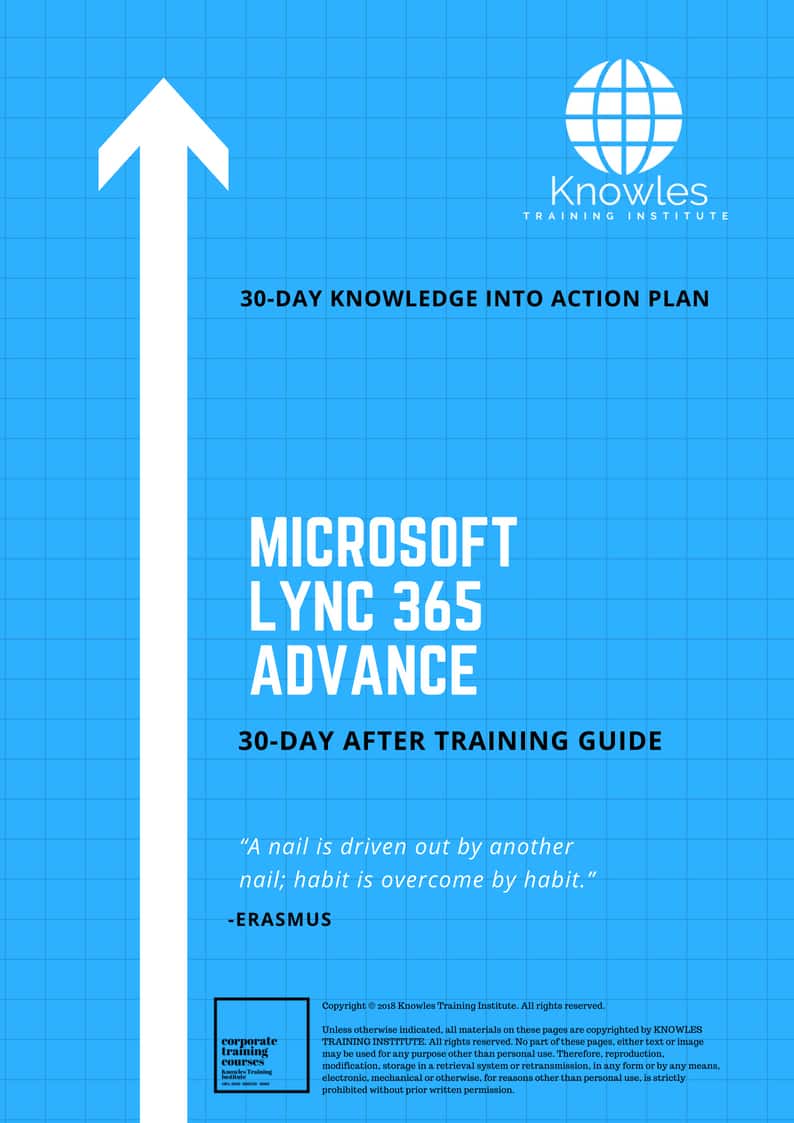 Microsoft Lync 365 Advance 30 Day After Training Guide