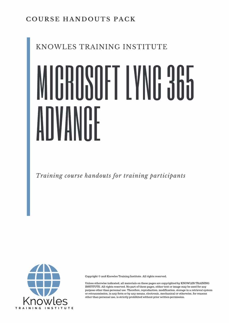 Microsoft Lync 365 Advance Course Handouts