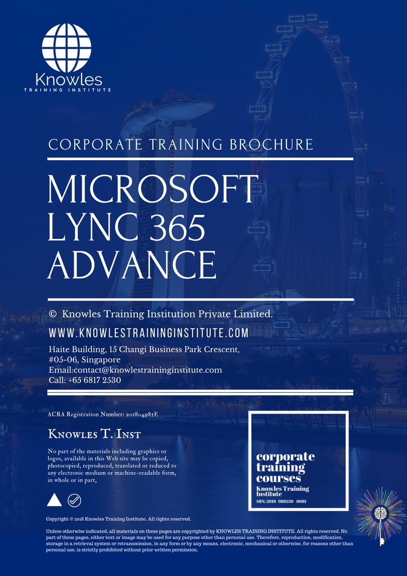 Microsoft Lync 365 Advance Training Course Brochure