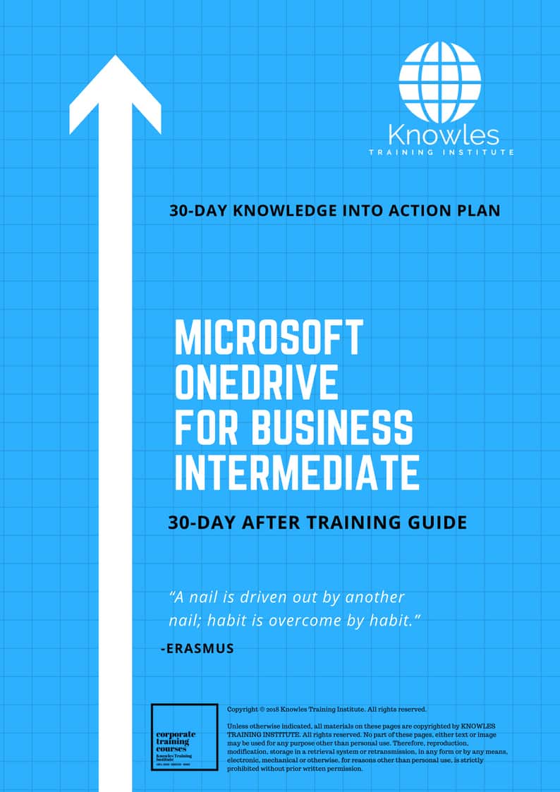 Microsoft Onedrive For Business Intermediate 30 Day After Training Guide