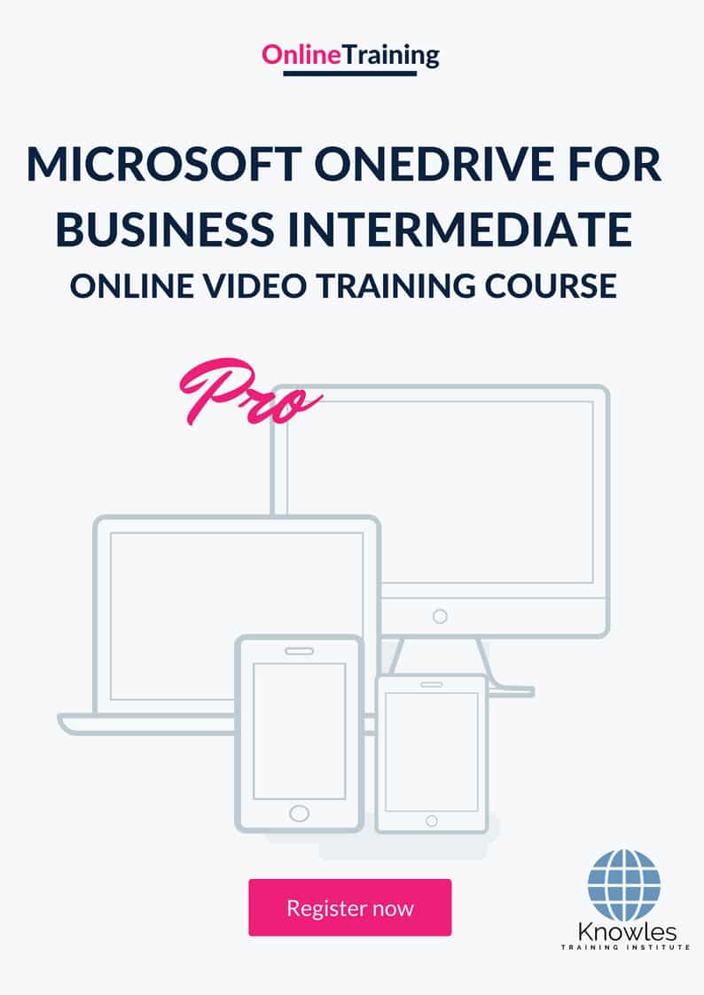 Microsoft Onedrive For Business Intermediate Online Training Video Course