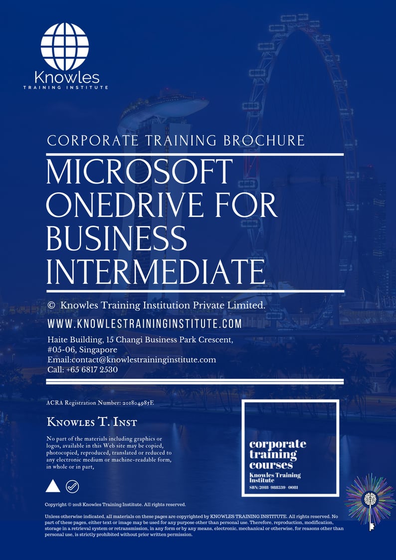 Microsoft Onedrive For Business Intermediate Training Course Brochure