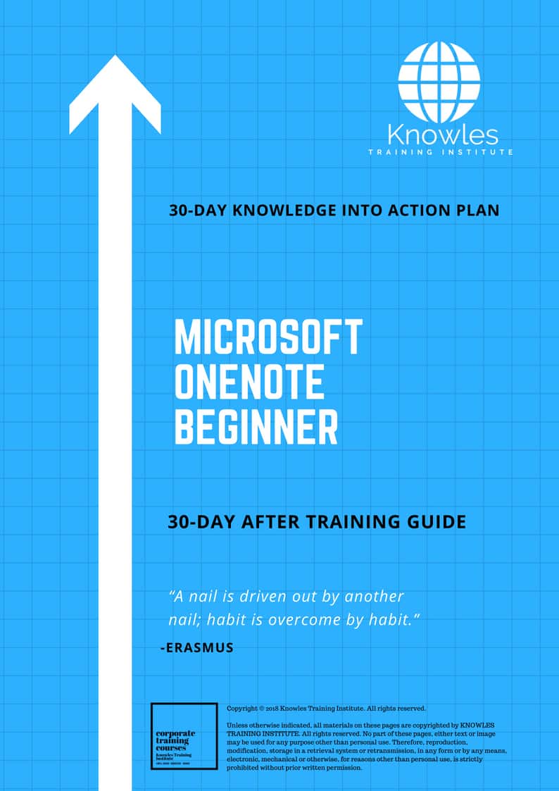 Microsoft Onenote Beginner 30 Day After Training Guide
