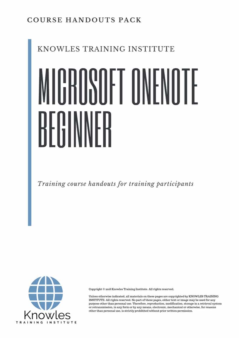 Microsoft Onenote Beginner Course Handouts