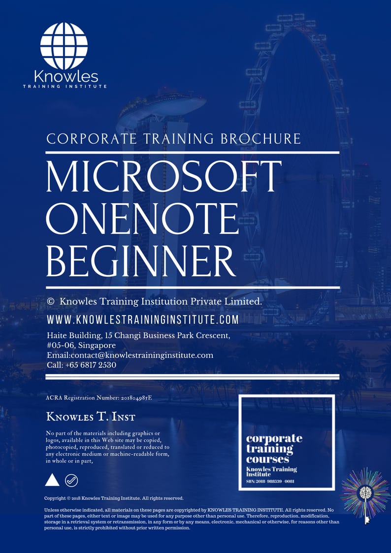 Microsoft Onenote Beginner Training Course Brochure