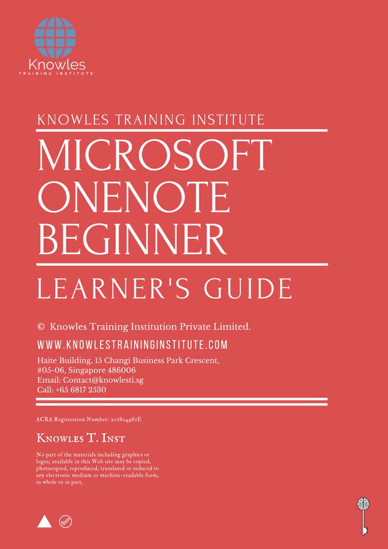 Microsoft Onenote Beginner Training Course Learner’s Guide