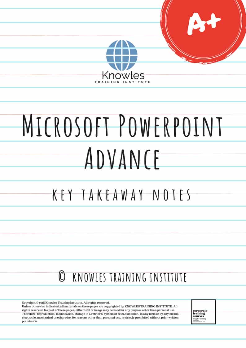 Microsoft Powerpoint Advance Training Course Key Takeaways Notes