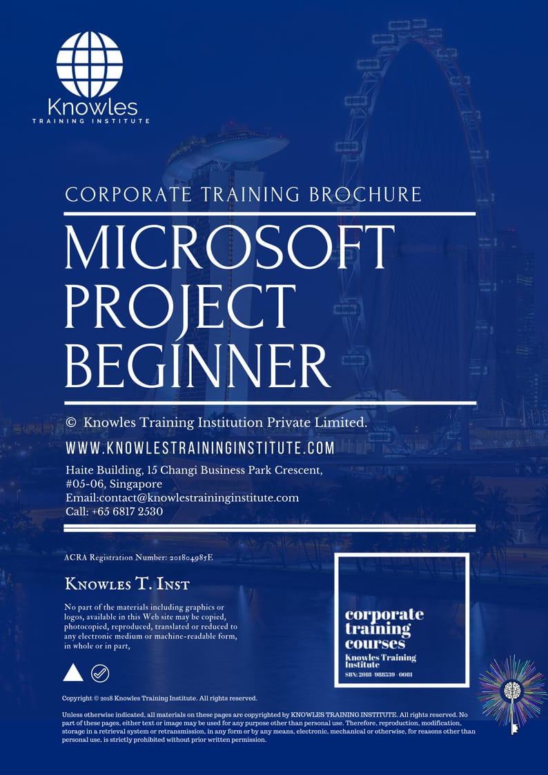 Microsoft Project Beginner Training Course Brochure