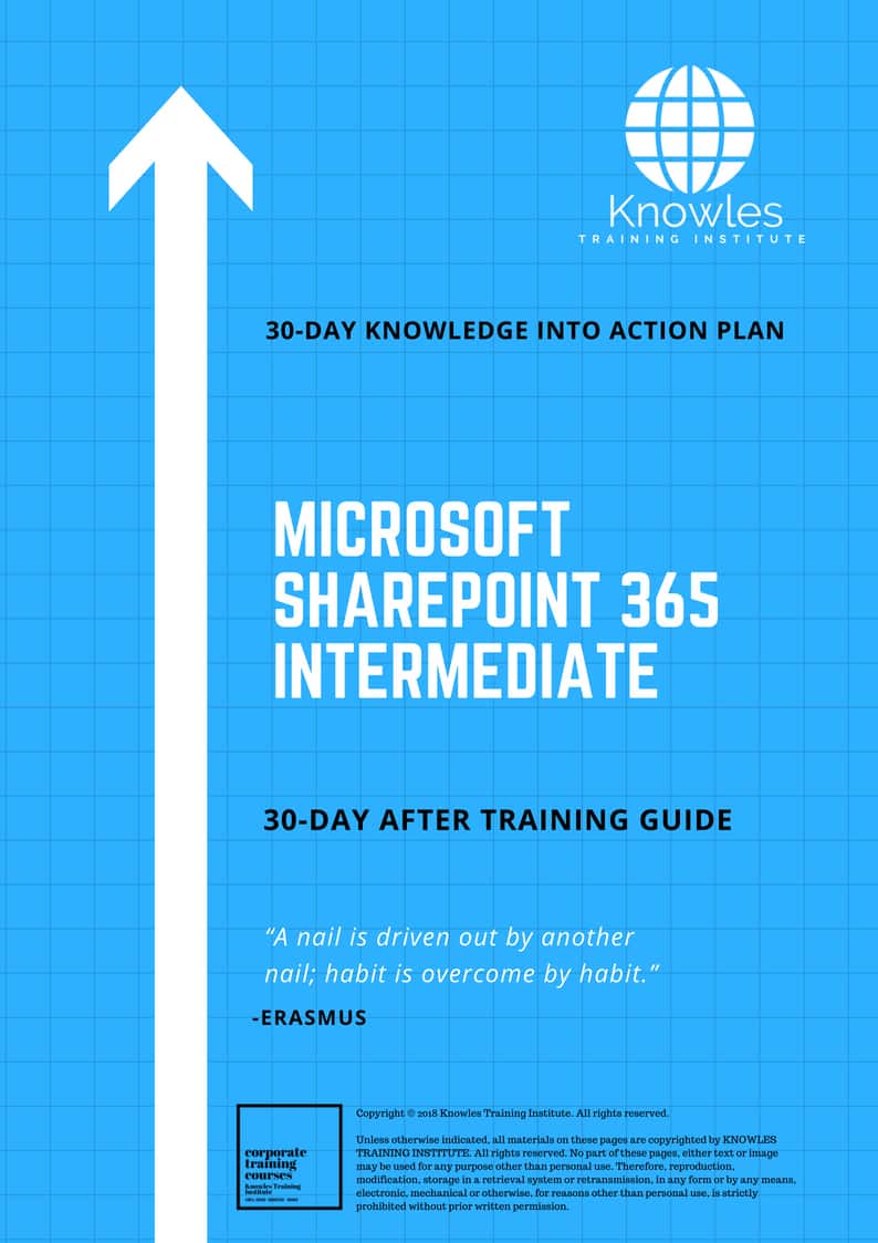 Microsoft Sharepoint 365 Intermediate 30 Day After Training Guide