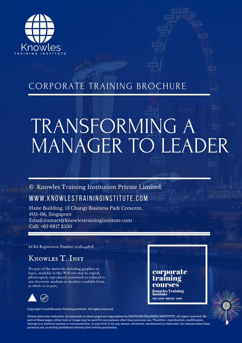 Transforming A Manager To Leader Training Course Brochure