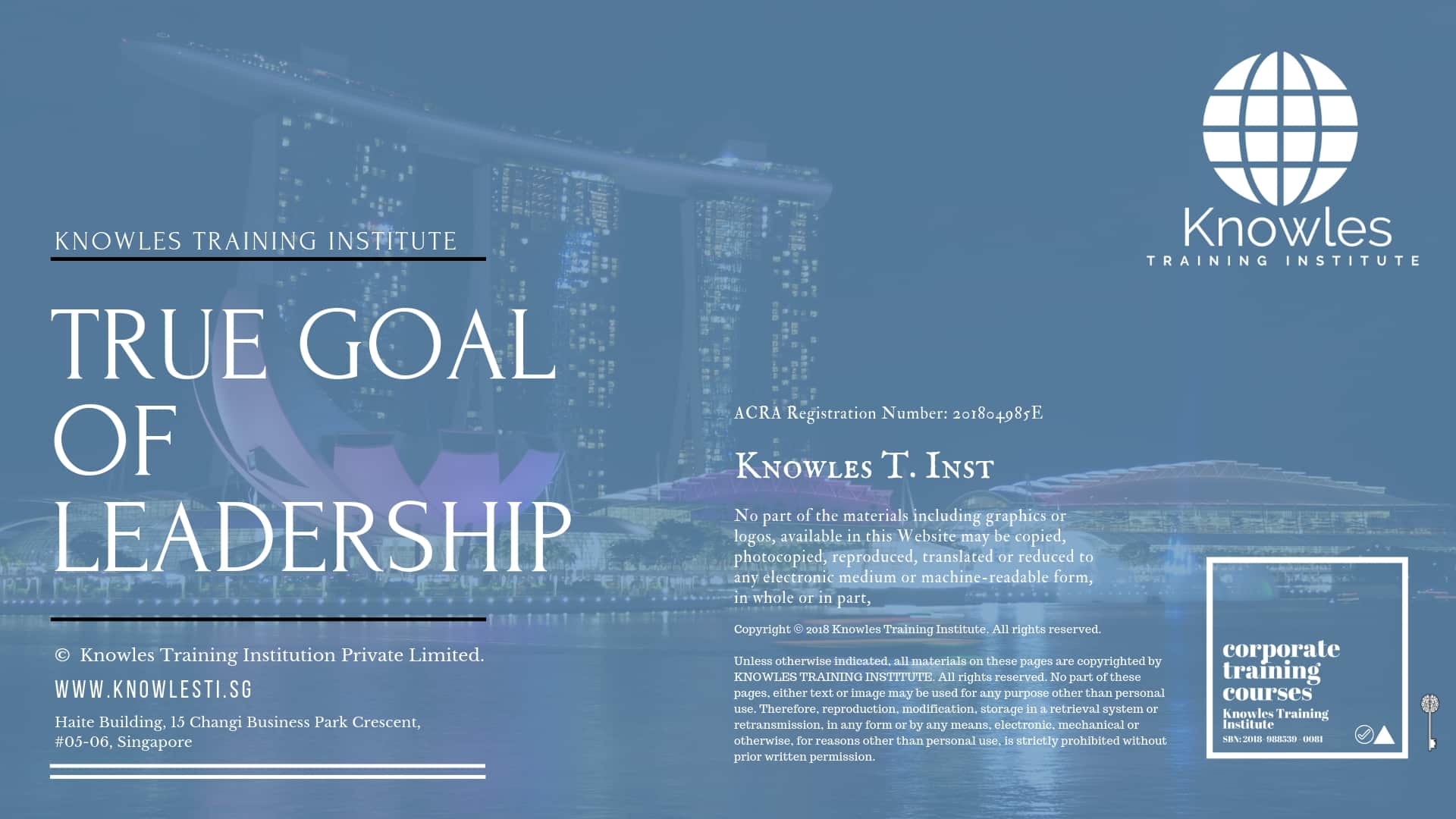 True Goal Of Leadership Training Course in Singapore
