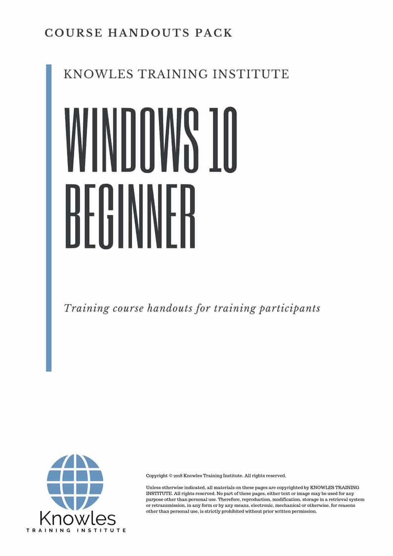 Windows 10 Beginner Course Handouts