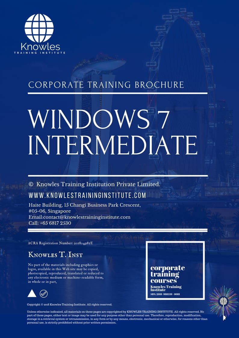 Windows 7 Intermediate Training Course Brochure