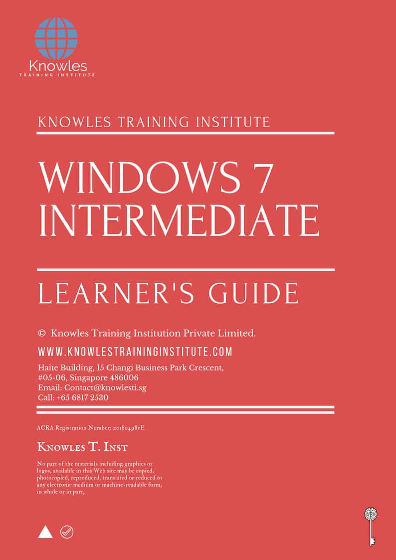 Windows 7 Intermediate Training Course Learner’s Guide