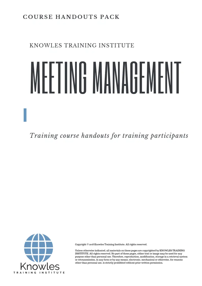 Meeting Management Training Course