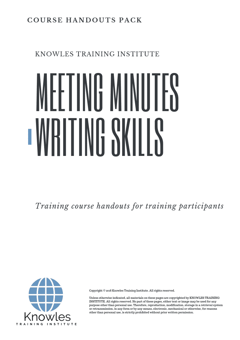 Meeting Minutes Writing Course
