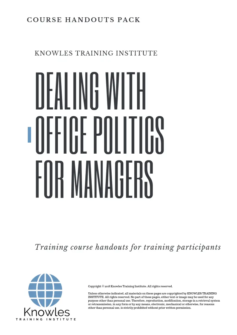 Dealing With Office Politics For Managers Course