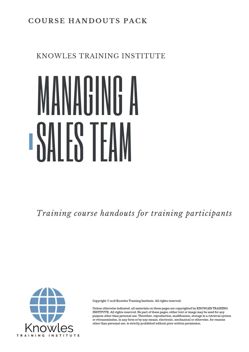 Managing A Sales Team Course