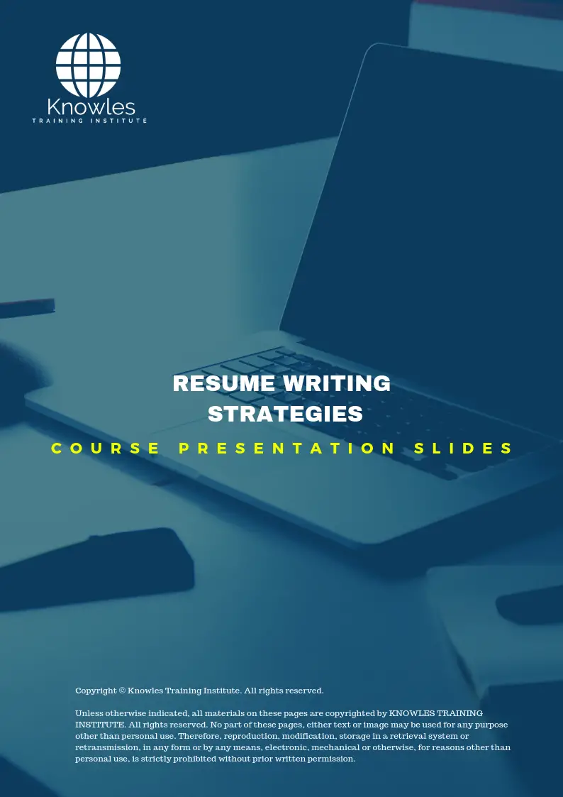 Resume Writing Strategies Course