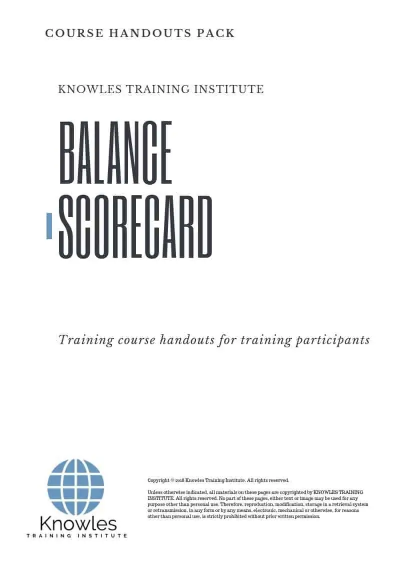The Balanced Scorecard Course Handouts