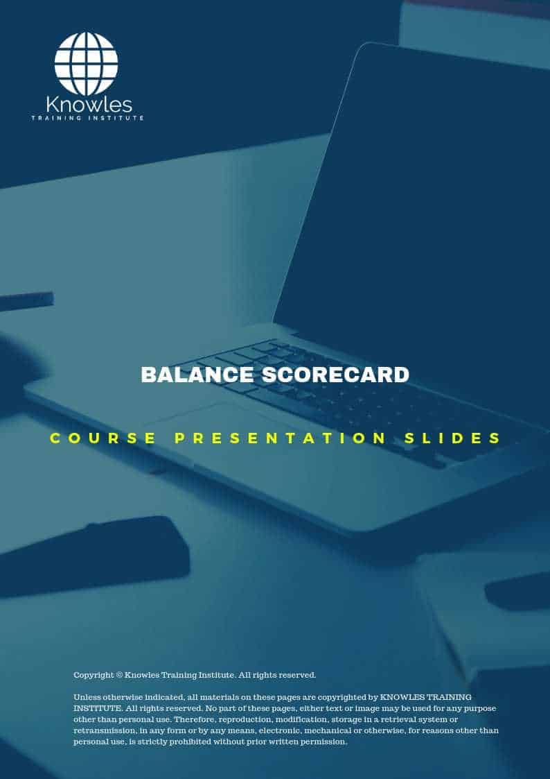 The Balanced Scorecard PPT Slides Used During Course