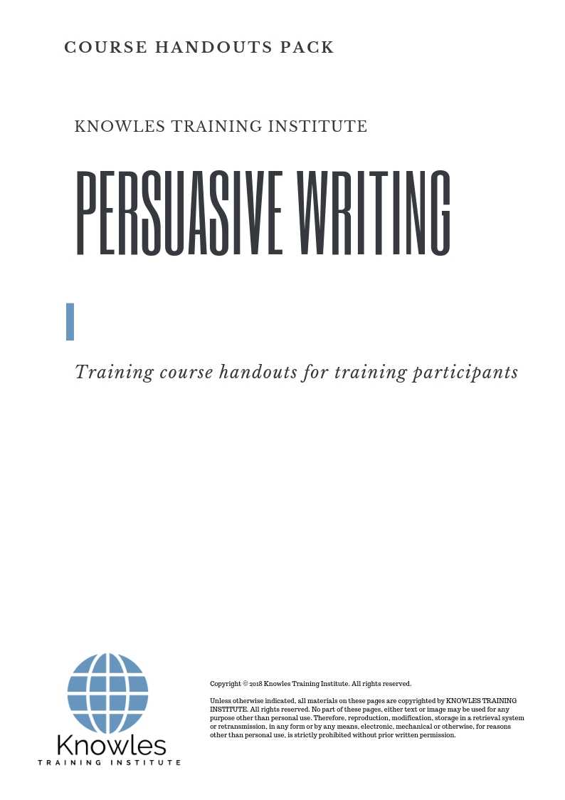 Persuasive Writing Training Course