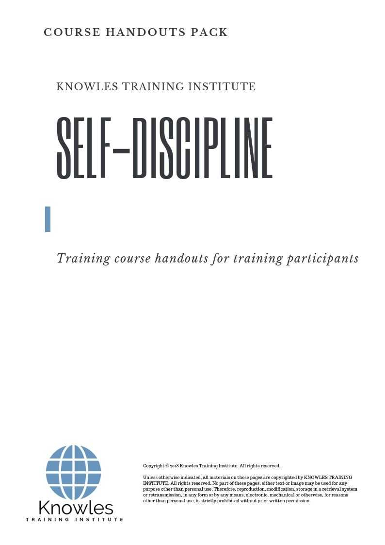 Self-Discipline Training Course